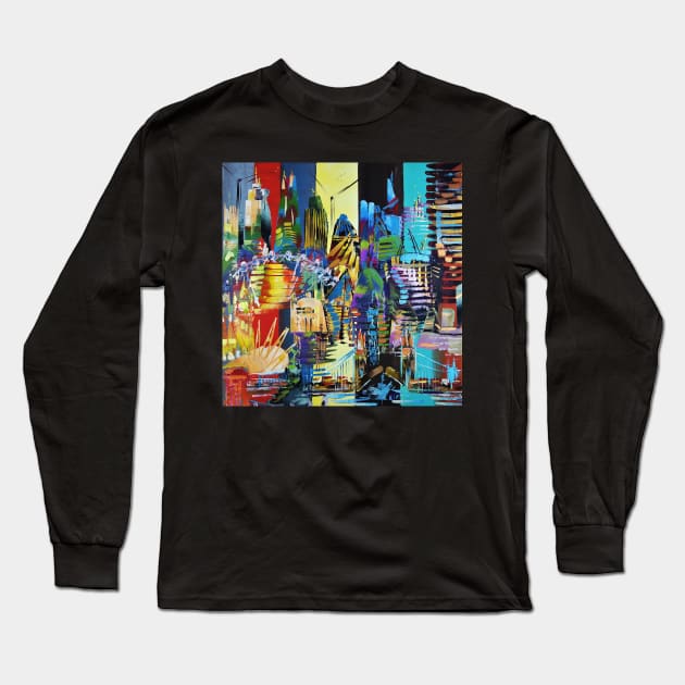 City of London Abstract Painting 620 Long Sleeve T-Shirt by artsale